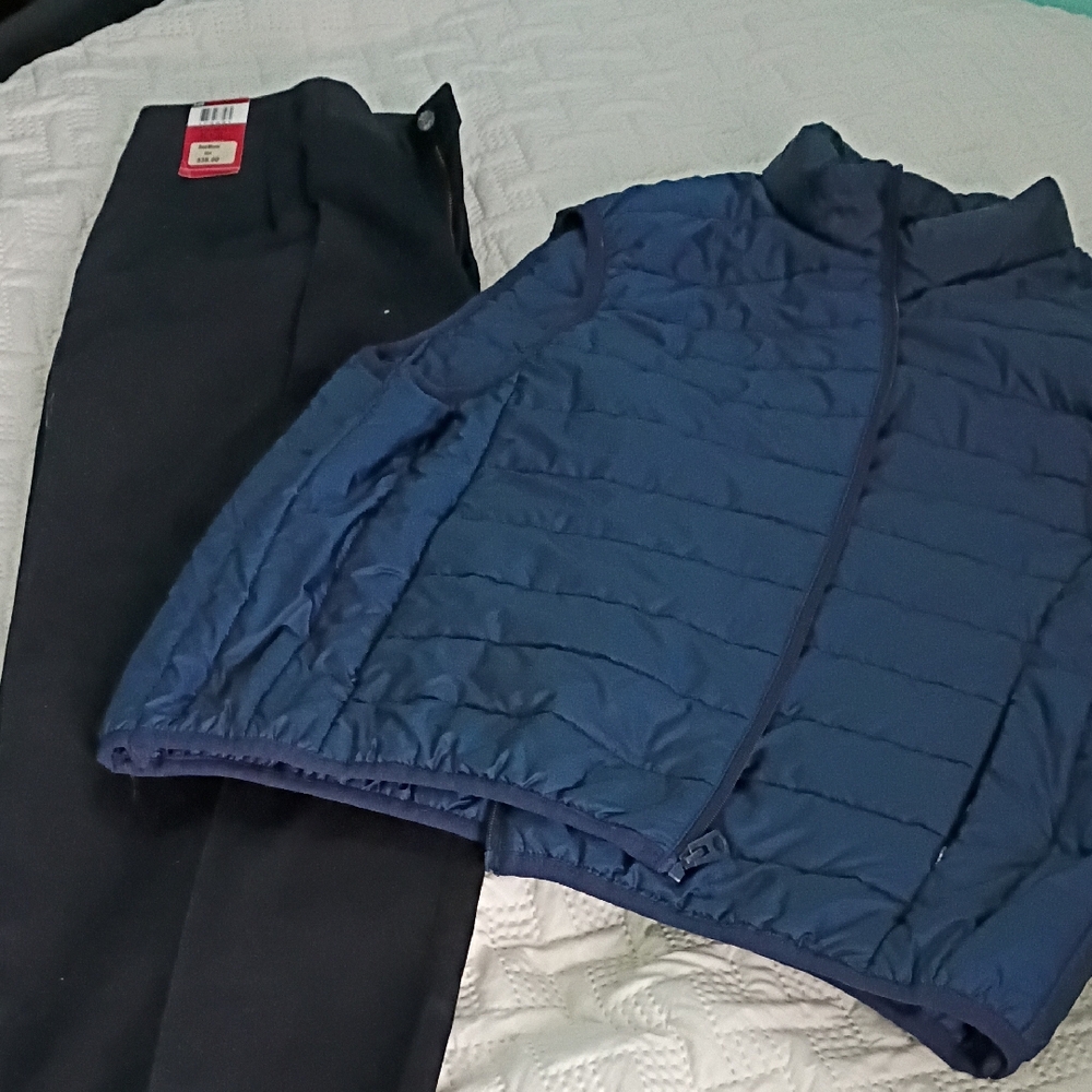 Lee Black Chinos With Bonus Vest .